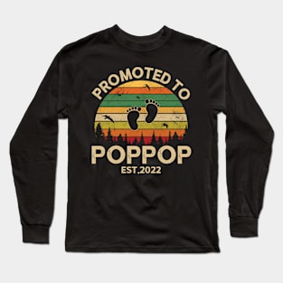 Promoted To PopPop Est 2022 Pregnancy Announcement Vintage Long Sleeve T-Shirt